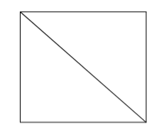 a square divided into two triangles by a diagonal line